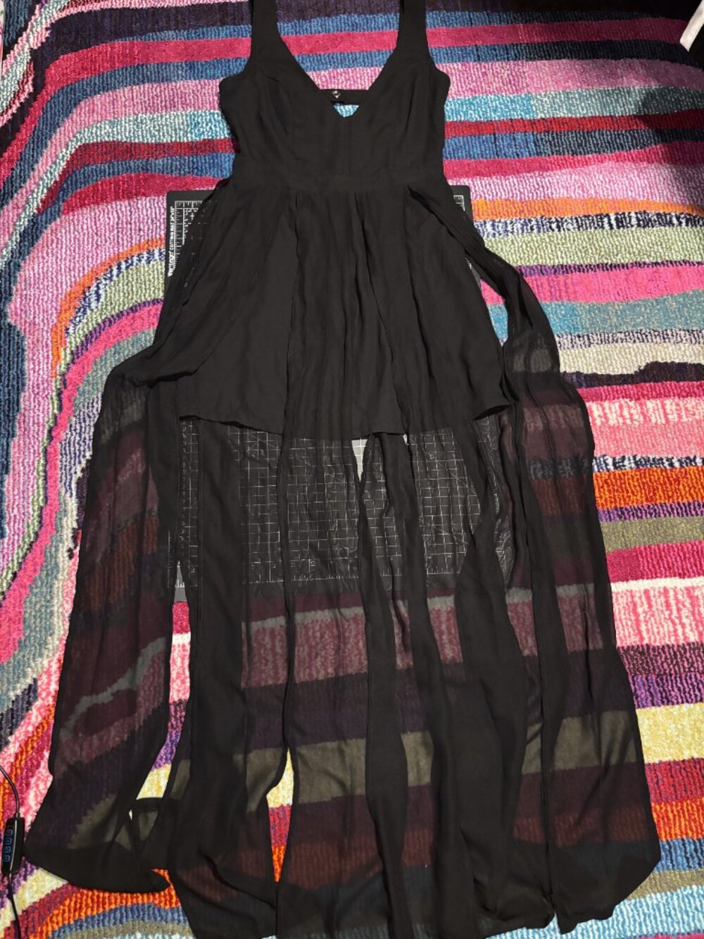 Vintage Nasty Gal Maxi Multi-Slit Dress with Silver Snaps